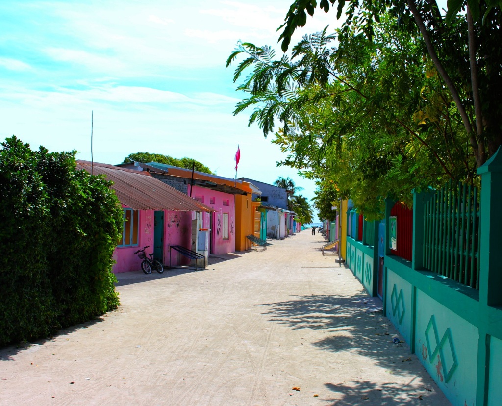 Colourful buildings smaller