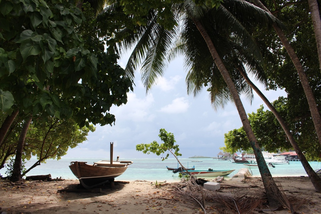 A handmade wooden boat