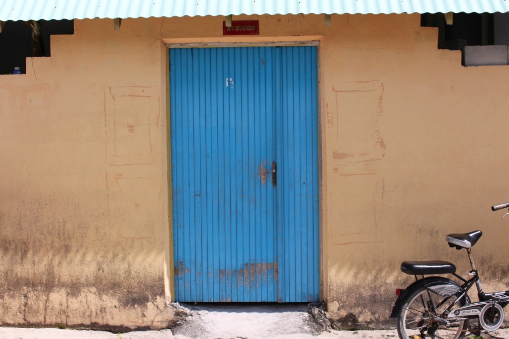 blue door