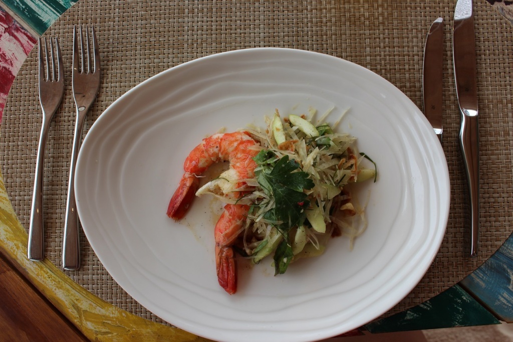 chilled prawns and thai salad