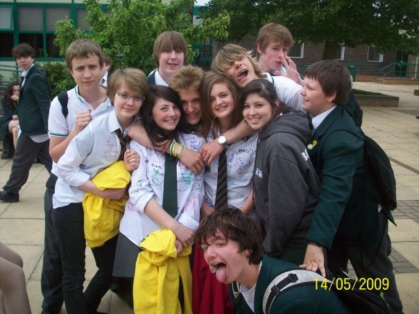 Me with friends on the last day of secondary school.